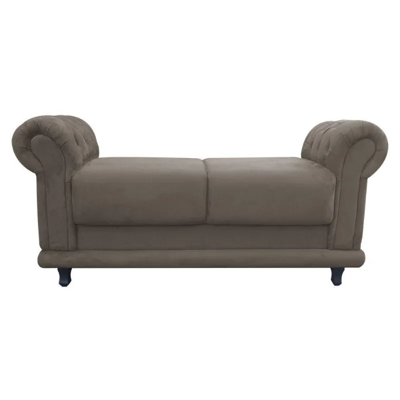 Recamier Barcelona Namoradeira Suede Marrom Rato D'Rossi