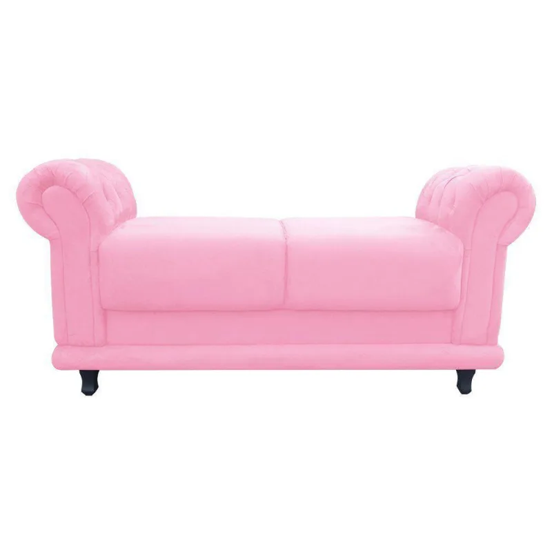 Recamier Barcelona Namoradeira Suede Rosa Bebê D'Rossi