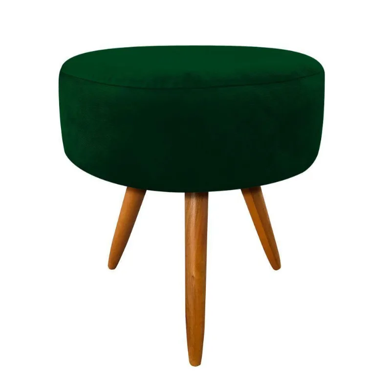 Puff Banqueta Berlim Suede Verde Pés Castanho D´rossi