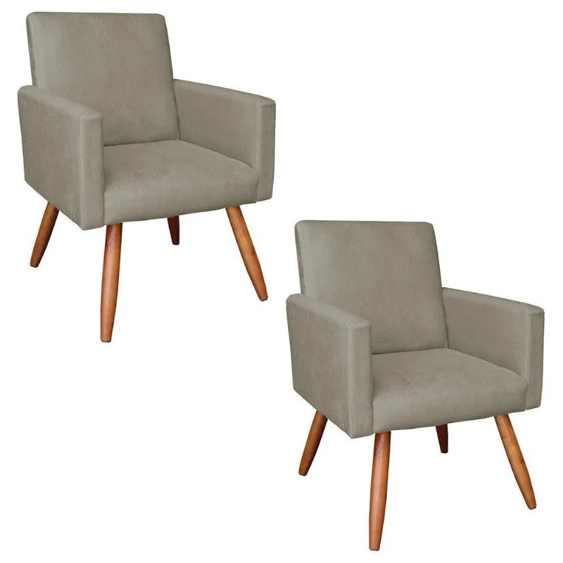 Kit 02 Poltronas Larissa Marrom Rato