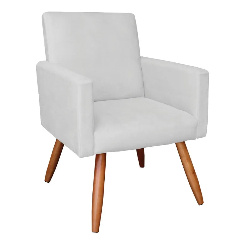 POLTRONA LARISSA SUEDE PES PALITO CASTAN Branco