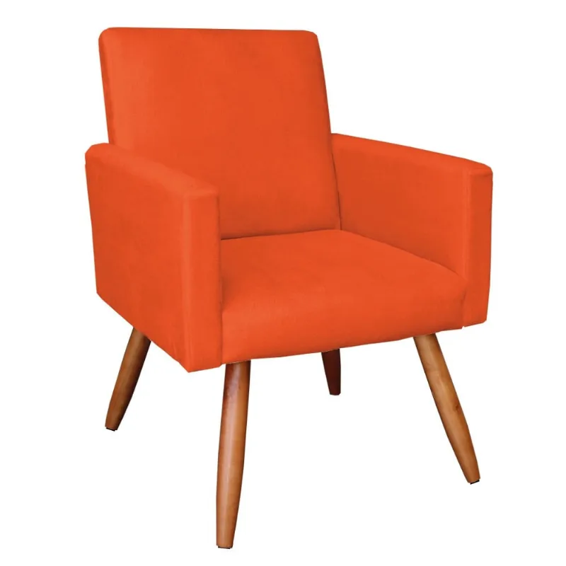POLTRONA LARISSA SUEDE PES PALITO CASTAN Laranja