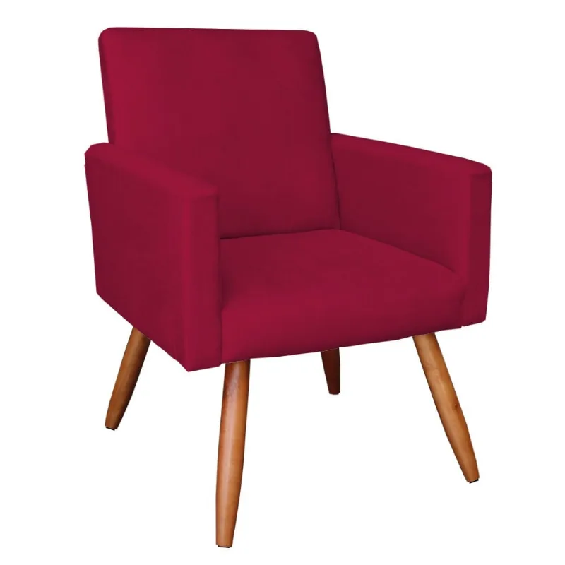 POLTRONA LARISSA SUEDE PES PALITO CASTAN Vermelho