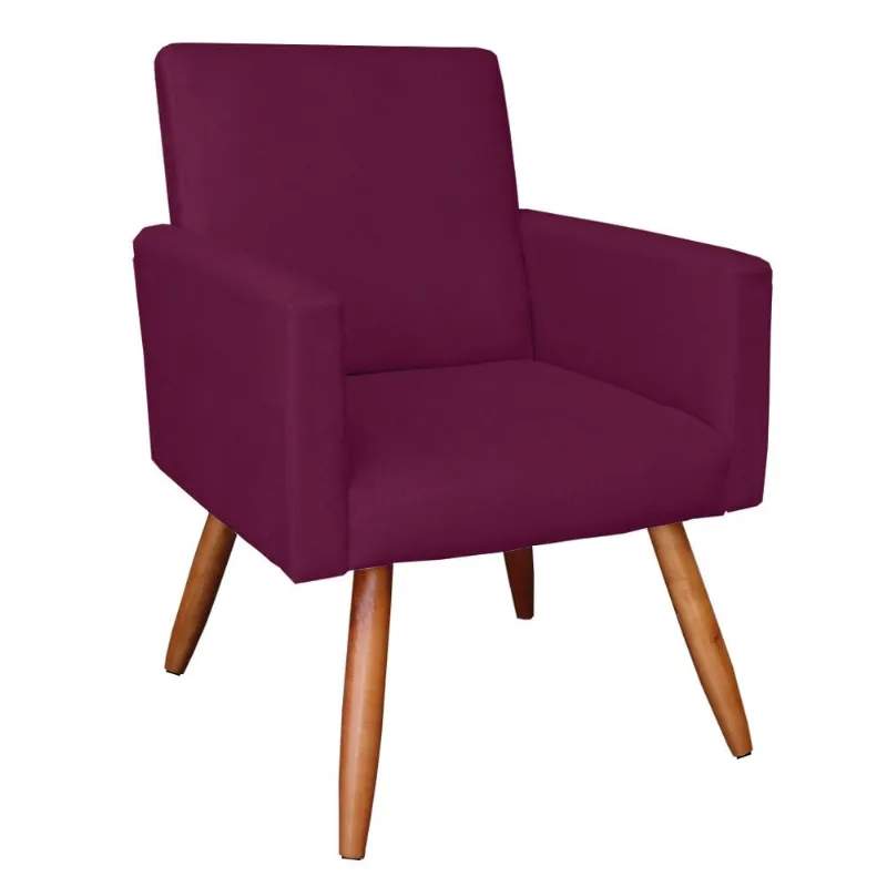 POLTRONA LARISSA SUEDE PES PALITO CASTAN Vinho