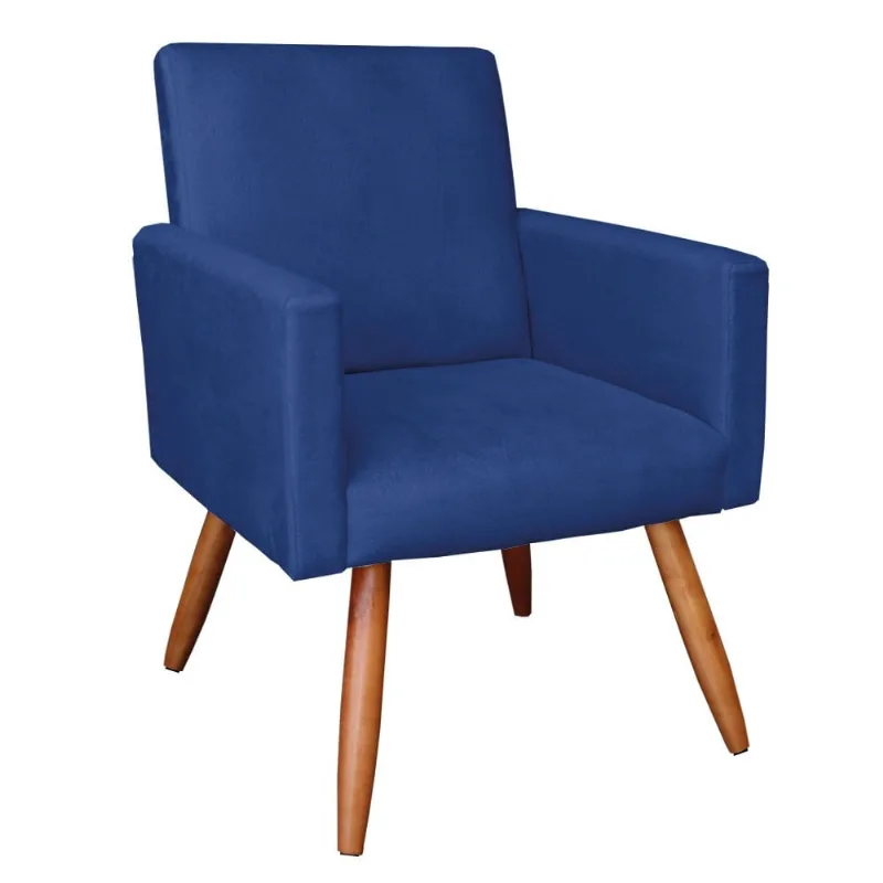POLTRONA LARISSA SUEDE PES PALITO CASTAN Azul Royal