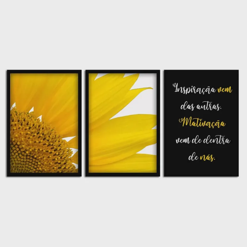 Kit 03 Quadros Decorativos Motivação 43x33 cm Cada - D'Rossi