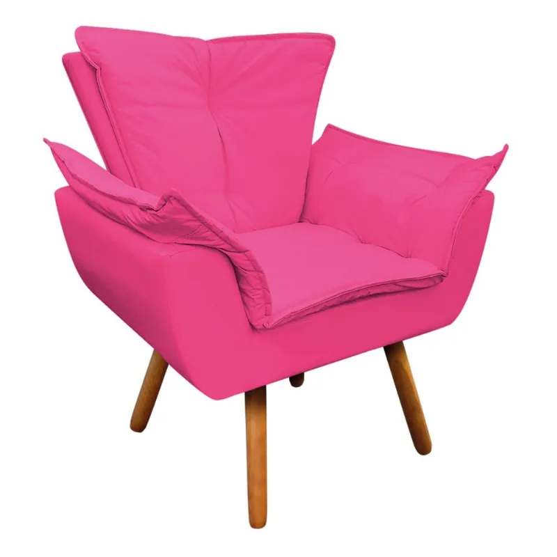 POLTRONA OPALA CORINO PES PALITO CASTANH Pink