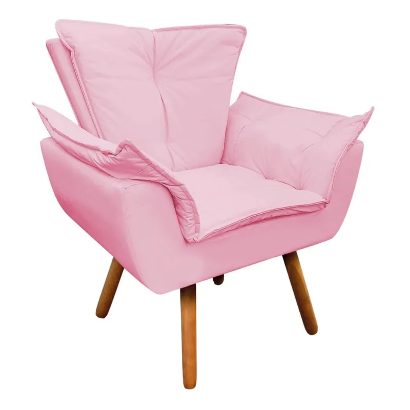 POLTRONA OPALA CORINO PES PALITO CASTANH Rosa Bebê