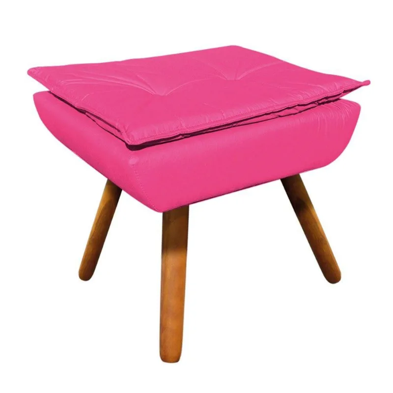 Puff Decorativo Opala Corino Pés Palito D´rossi Pink