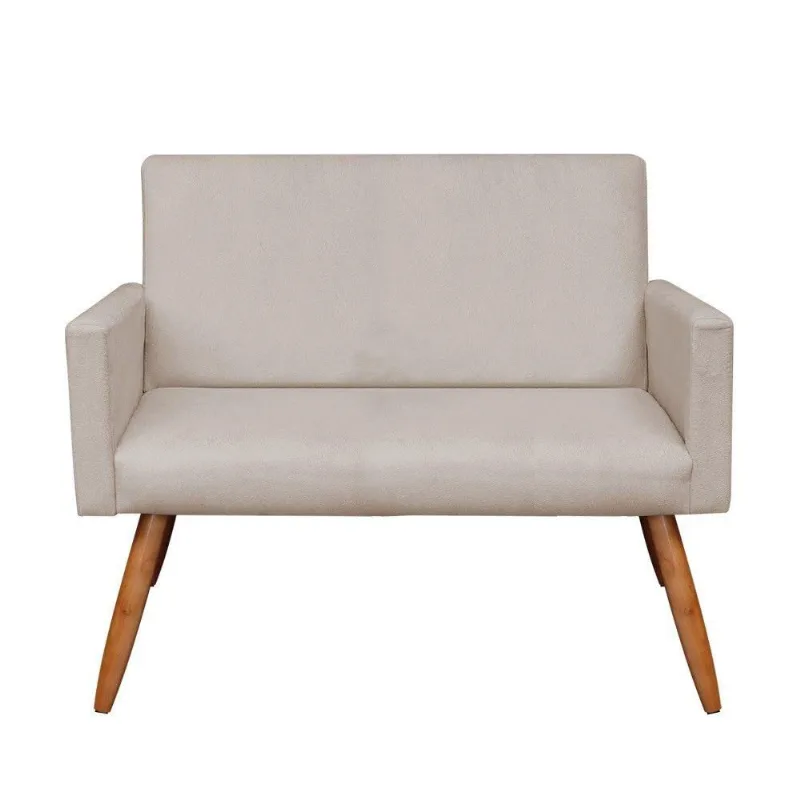 Kit 01 Namoradeira 01 Poltrona Larissa Suede Pés Palito