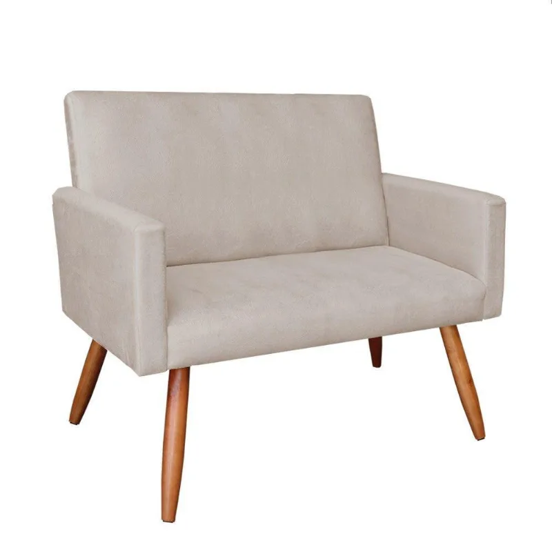 Namoradeira Larissa Suede Bege Castanho