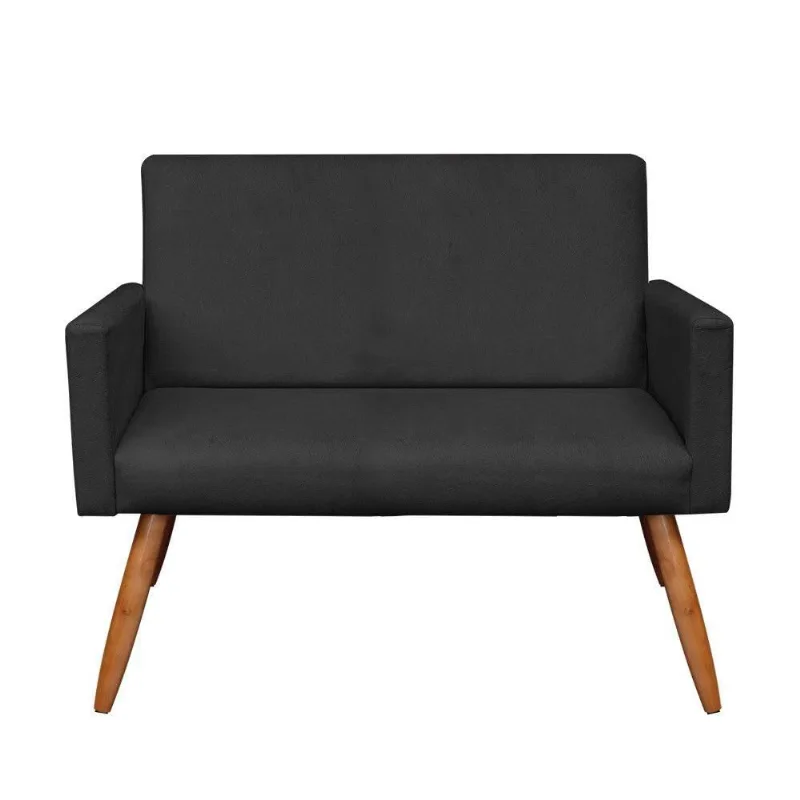 Namoradeira Larissa Suede Preto Pés Palito Castanho