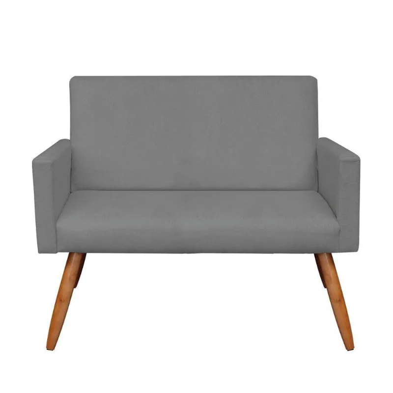 Namoradeira Larissa Suede Grafite Pés Palito Castanho