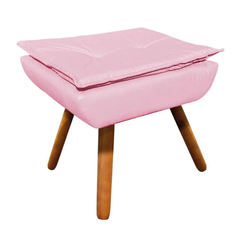 Puff Opala Corino Rosa Bebê Pés Palito Castanho D´rossi
