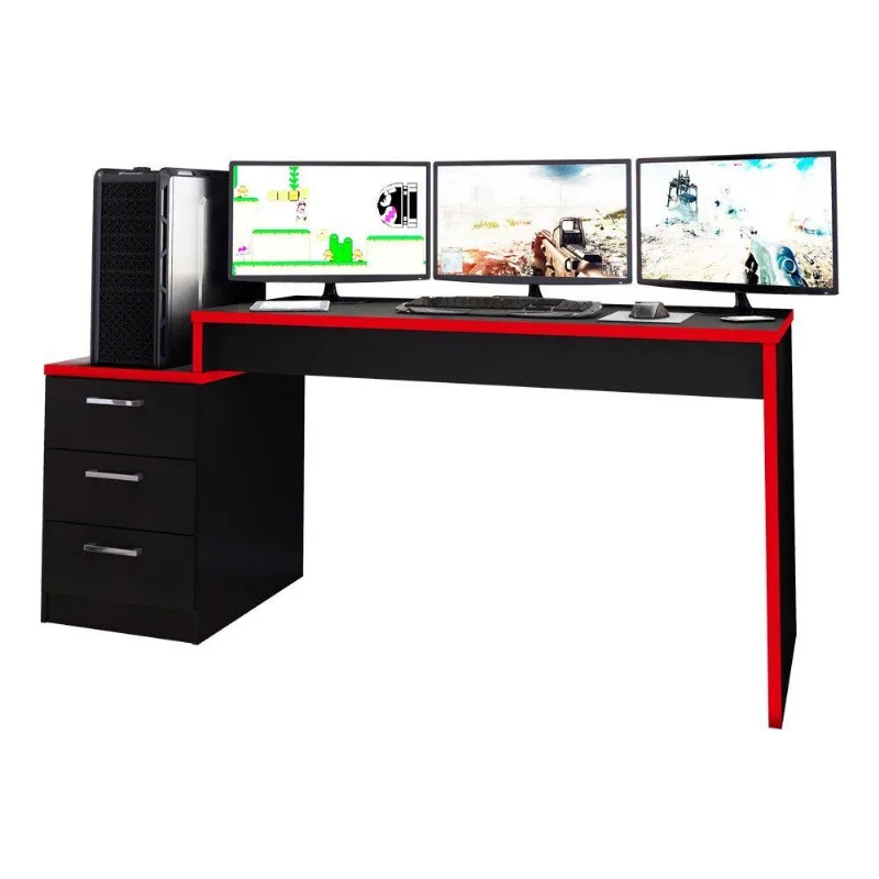 Mesa Gamer Drx-5000 Preto e Vermelho