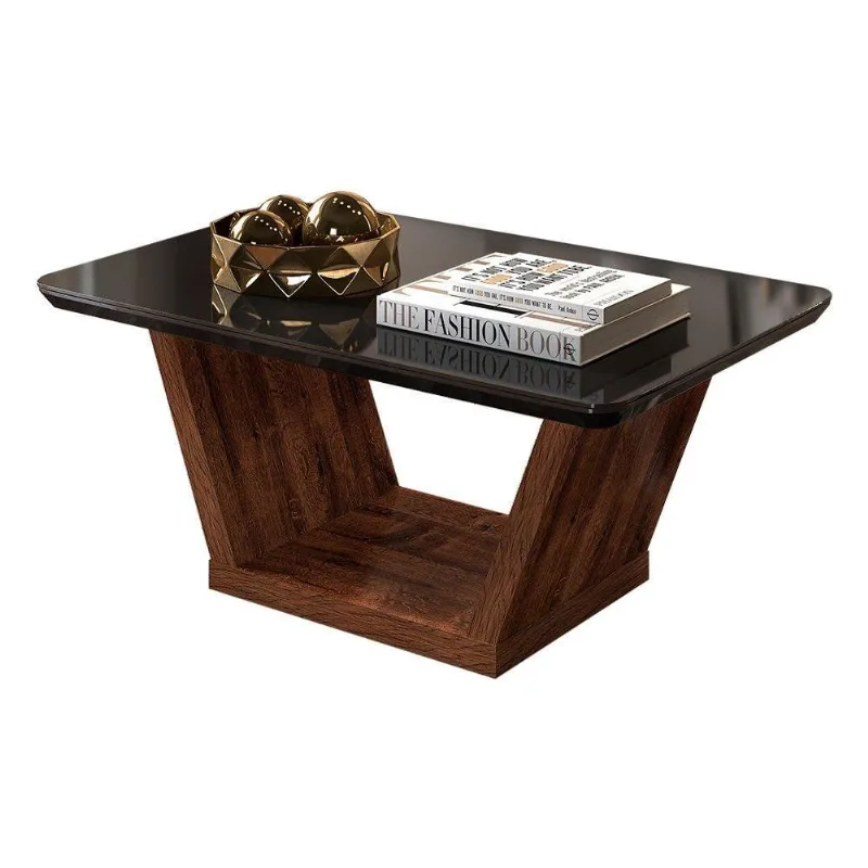Mesa de Centro Lótus Trufa com Preto