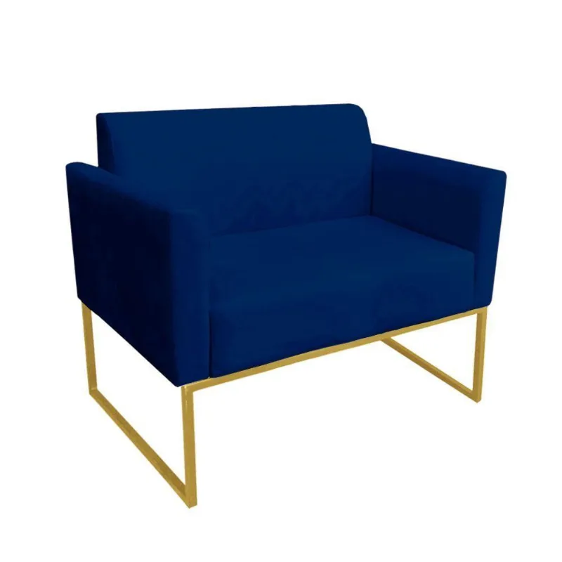Namoradeira Marisa Suede Azul Marinho Dourado