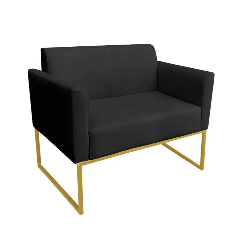 Namoradeira Marisa Suede Preto Dourado