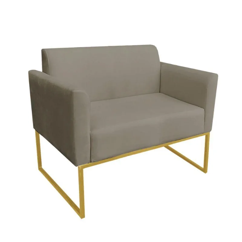 Namoradeira Marisa Suede Marrom Rato Dourado