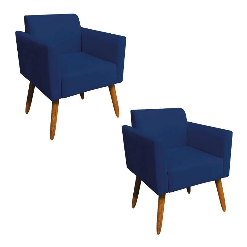 Kit 02 Poltronas Marisa Azul Marinho