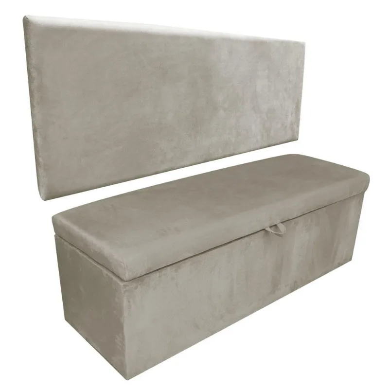 Kit Calçadeira Painel Clean 160cm Suede Marrom Rato