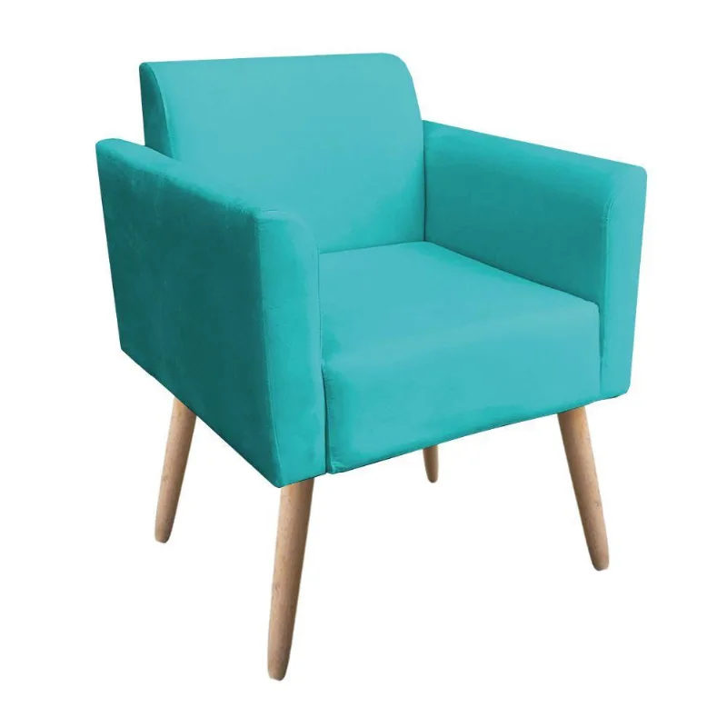 Poltrona Natural Azul Turquesa