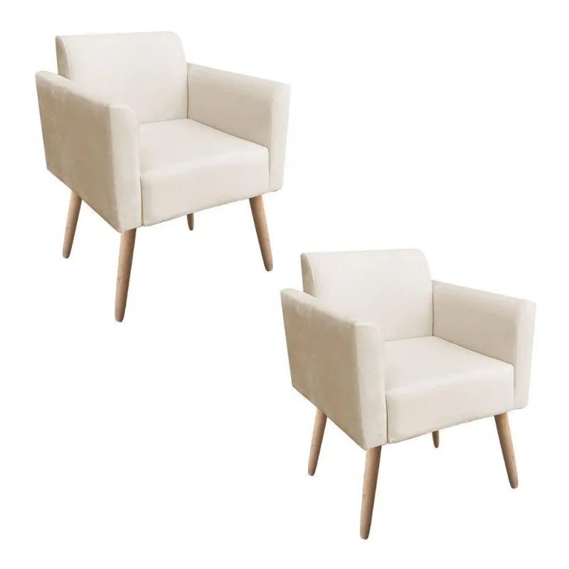 Kit 02 Poltronas Marisa Natural Bege