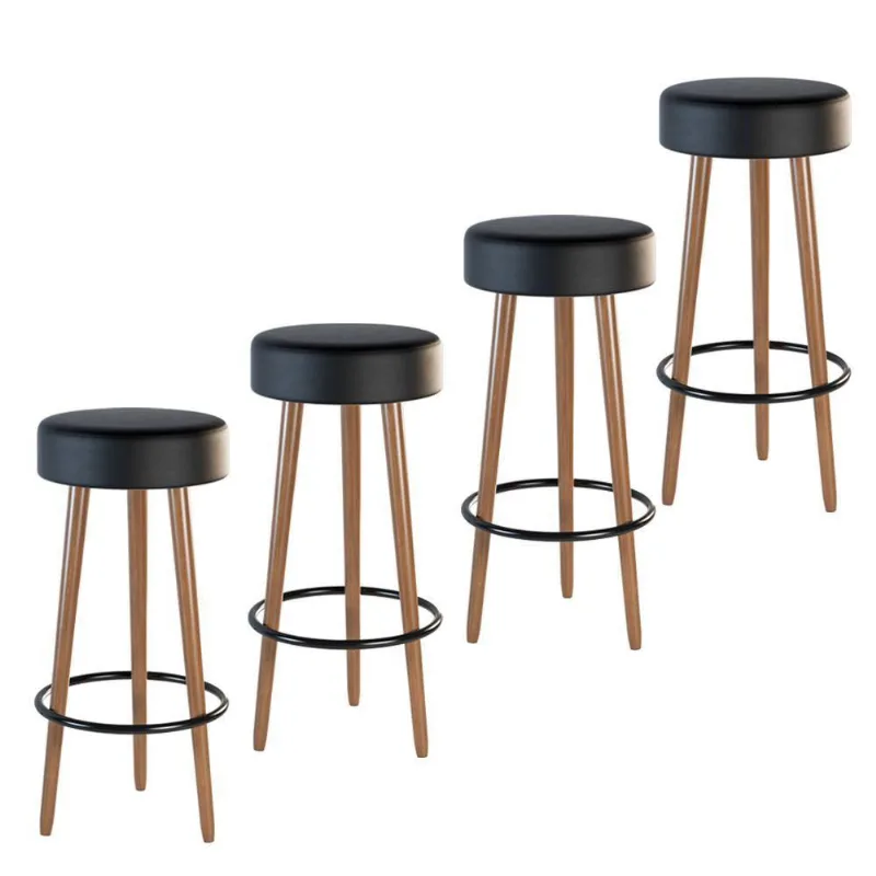 Kit 04 Banquetas Industrial Dani Corano Preto D´rossi