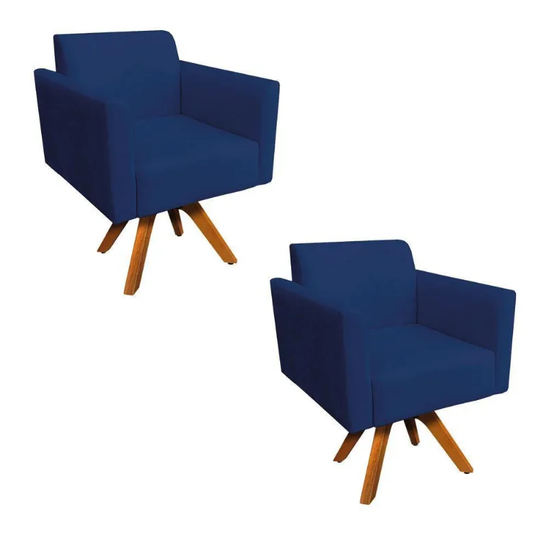 Kit 02 Poltronas Marisa Azul Marinho