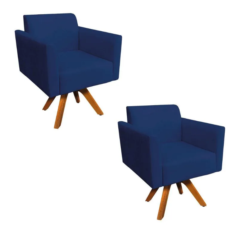 Kit 02 Poltronas Marisa Azul Marinho
