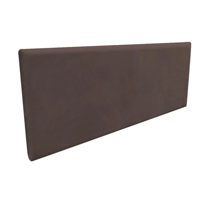 Cabeceira Painel Clean Cama Box Solteiro 90 cm Suede Marrom