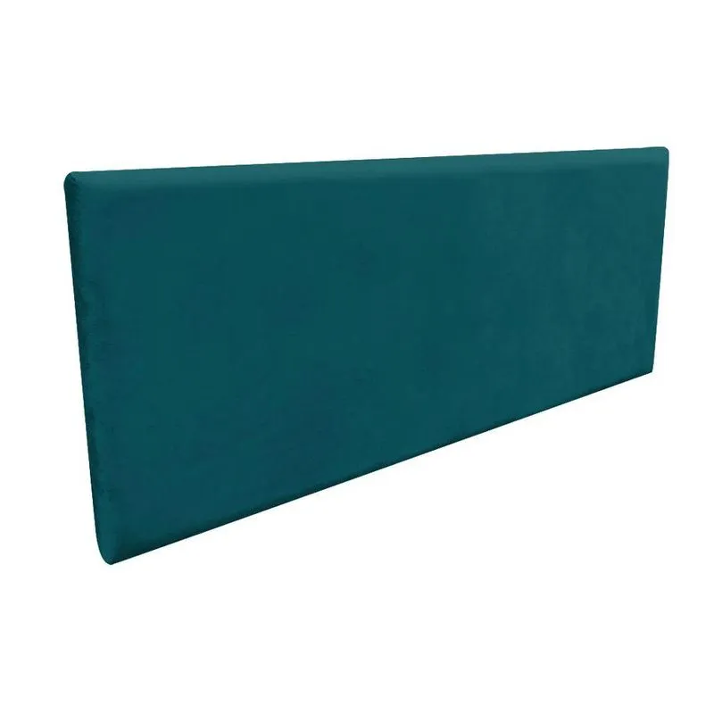 Cabeceira Painel Clean para Cama Box Casal 140 cm Azul Pavão
