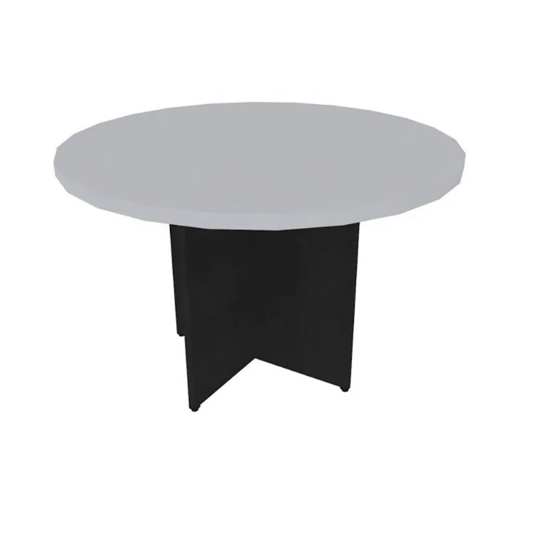 Mesa de Jantar Redonda Anne Bramov Móveis Preto/Cinza Cristal