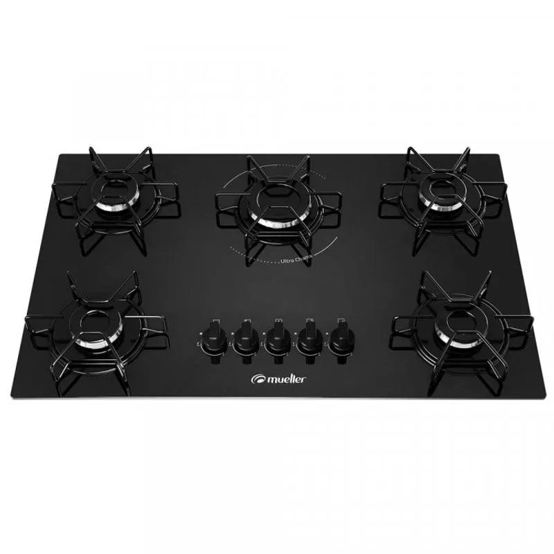 Cooktop 5 Bocas com Queimador Ultra Chama Bivolt MCG115BG1 Mueller Preto