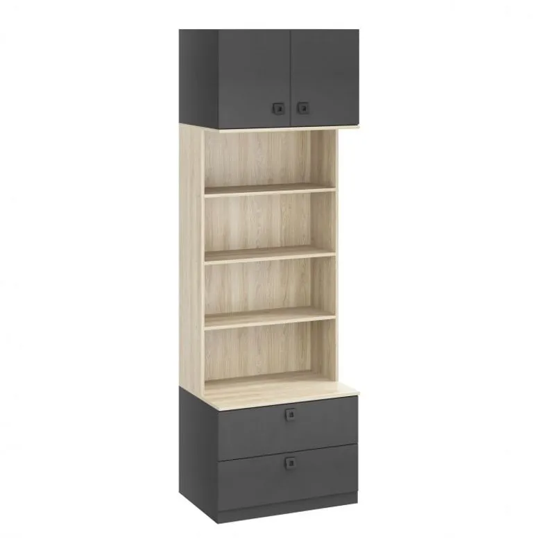 Módulo para Guarda Roupa 2 Gavetas 3 Prateleiras Free Be Mobiliário Espresso
