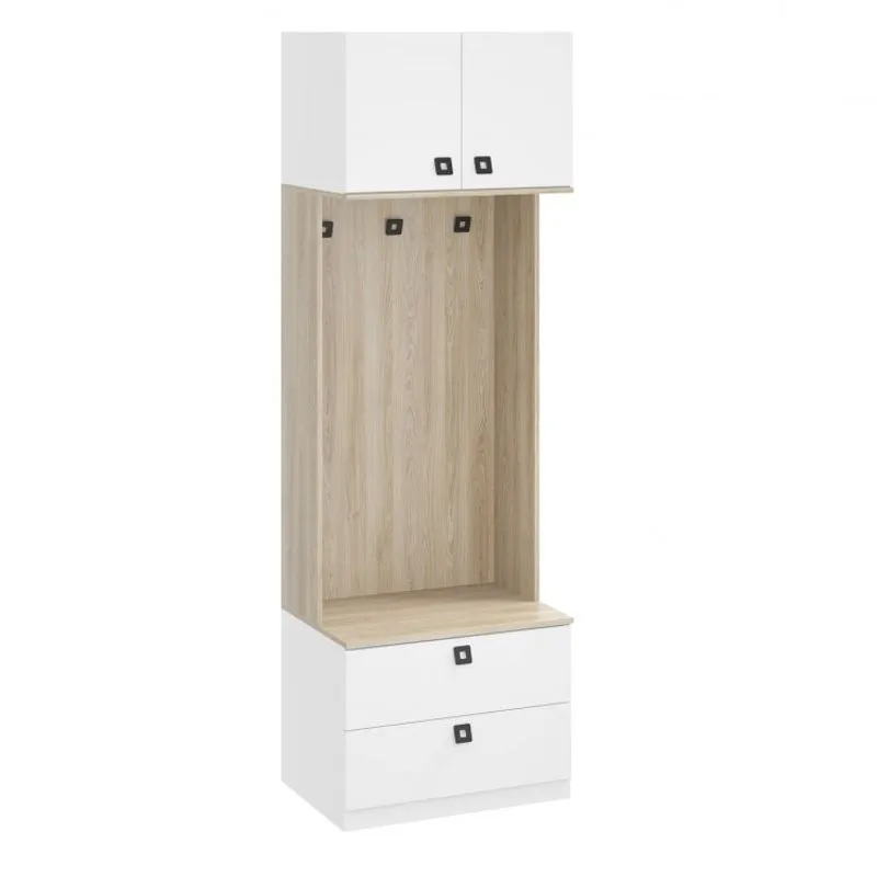Módulo para Guarda Roupa 2 Gavetas com Suportes Free Be Mobiliário Branco/Aveiro
