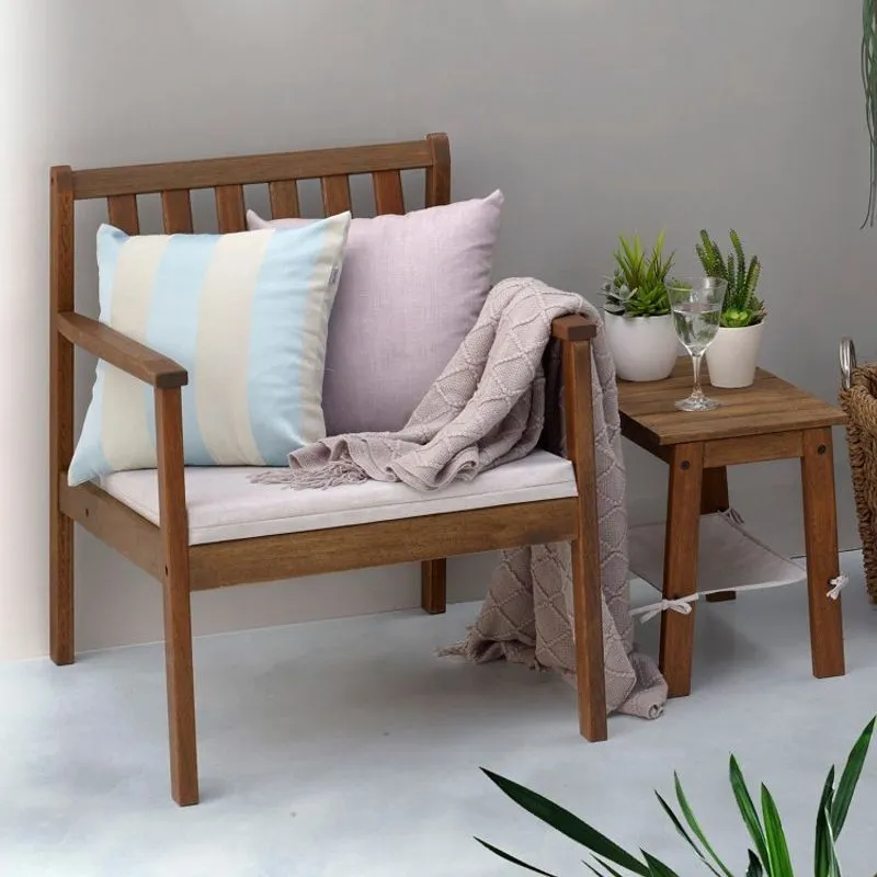 Conjunto Jardim Banco 1 Lugar e Mesa Auxiliar Madeira Maciça Gurupi MadeiraMadeira Marrom