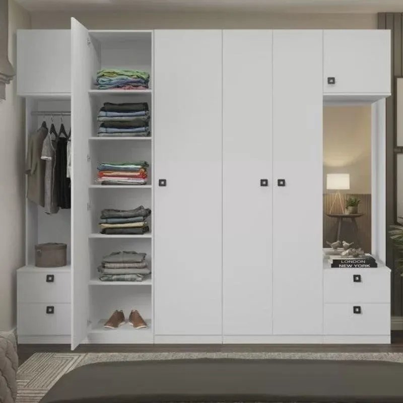 Guarda Roupa Casal Modulado com Espelho 6 Portas 4 Gavetas Free