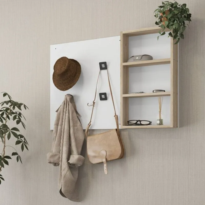 Módulo para Closet Painel Organizador com Suportes Flow Be Mobiliário Branco/Aveiro