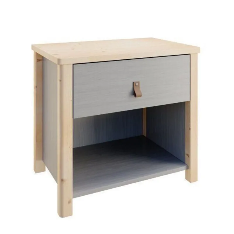 Mesa de Cabeceira 1 Gaveta Íris CabeCasa MadeiraOriginals Cinza Cinza/Natural