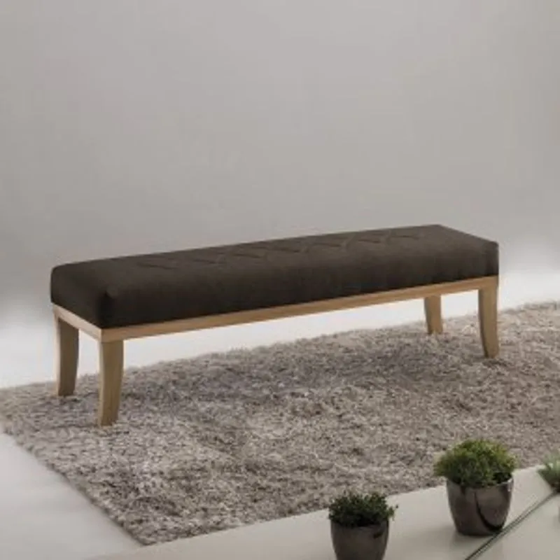 Puff Para Quarto 140cm Veludo Theo Sofani Marrom/natural