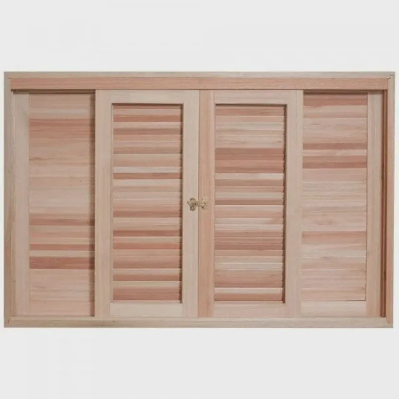 Janela de Madeira Veneziana de Correr 100x150cm Com Caixilho 14cm ewk 362 Rondosul