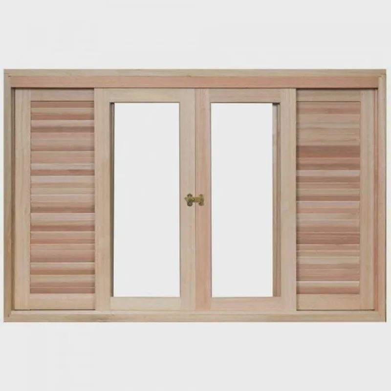 Janela de Madeira Veneziana de Correr 100x200cm Com Caixilho 14cm ewk 362 Rondosul