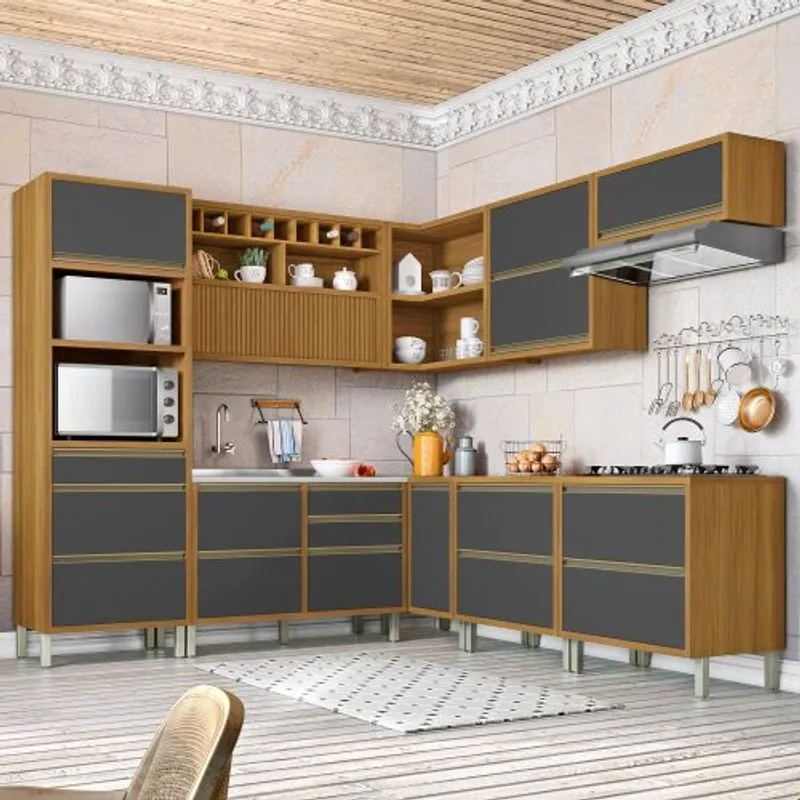 Balcão Para Cozinha 1 Porta 1 Gaveta Baronesa Nesher Móveis Freijó/off White