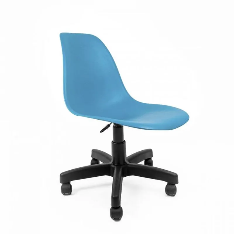 Cadeira Base Escura Eames Office Empório Tiffany Azul Turquesa