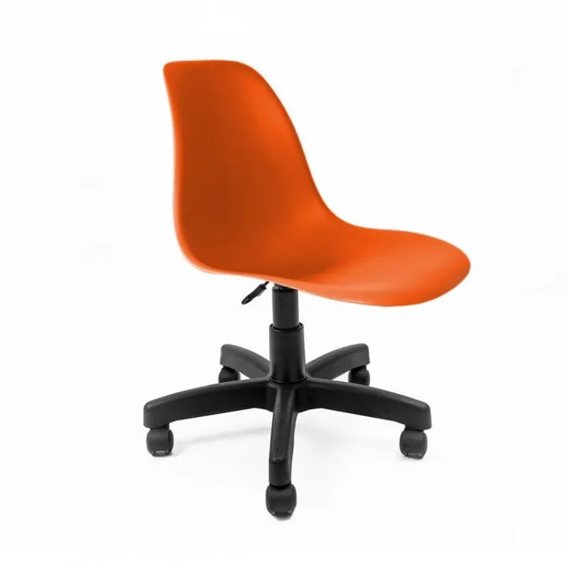 Cadeira Base Escura Eames Office Empório Tiffany Laranja