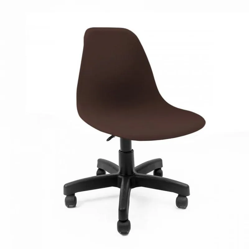 Cadeira Base Escura Eames Office Empório Tiffany Marrom