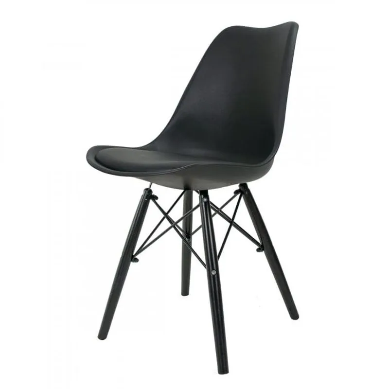 Cadeira Base Escura Saarinen DSW-P Empório Tiffany Preto