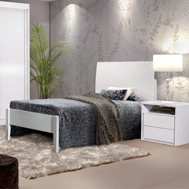 Cama Solteiro Frizada Ágata Josandro Branco