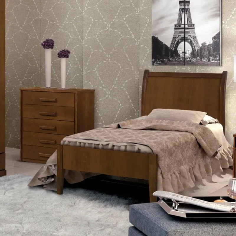 Cama Solteiro Lisa Classic Josandro Envelhecido